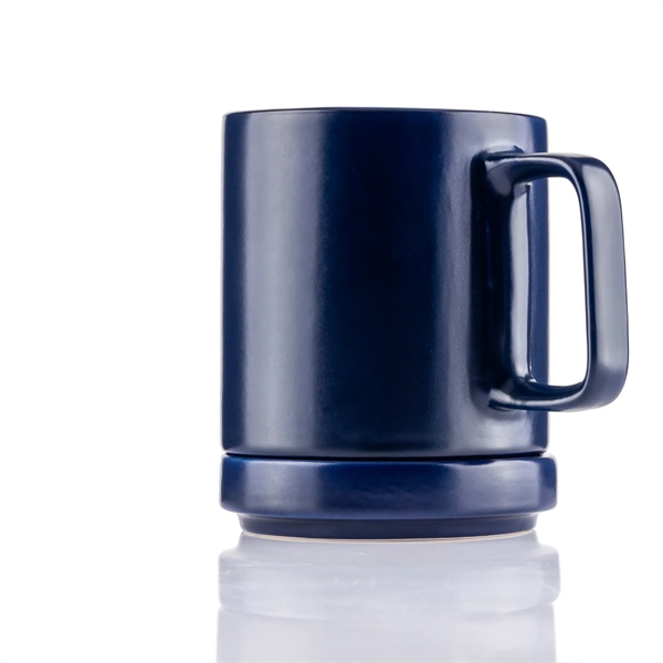 12 ounce ceramic mug with screw-on saucer/lid, handle and stackable design.... from ASI 57800 Gordon Sinclair / Gordon Sinclair®