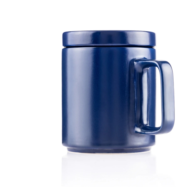 12 ounce ceramic mug with screw-on saucer/lid, handle and stackable design.... from ASI 57800 Gordon Sinclair / Gordon Sinclair®