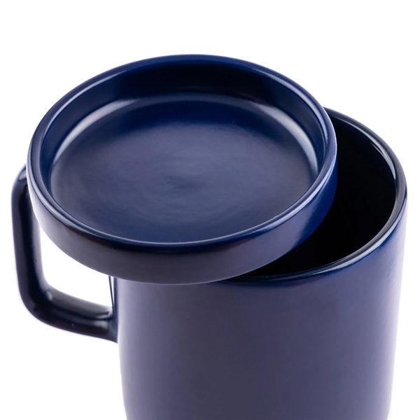 12 ounce ceramic mug with screw-on saucer/lid, handle and stackable design.... from ASI 57800 Gordon Sinclair / Gordon Sinclair®