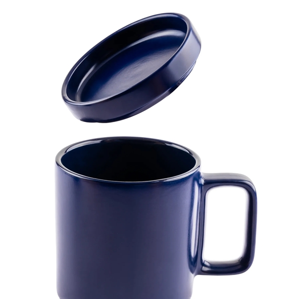 12 ounce ceramic mug with screw-on saucer/lid, handle and stackable design.... from ASI 57800 Gordon Sinclair / Gordon Sinclair®