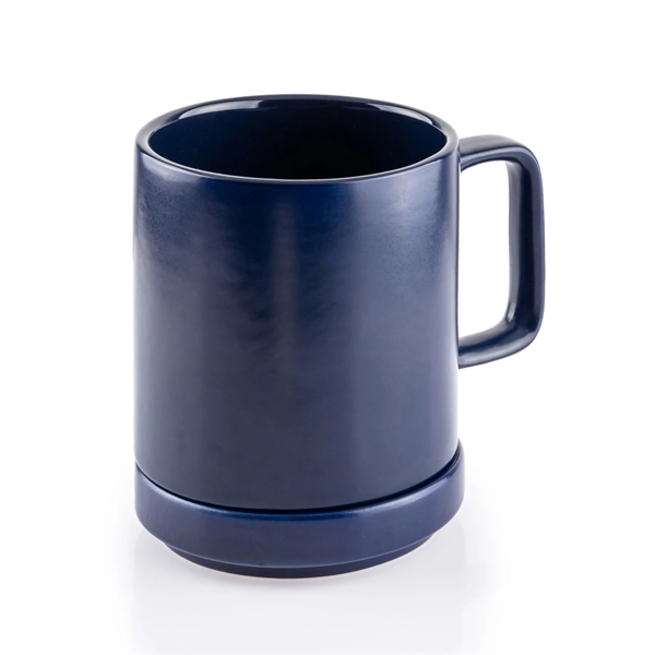 12 ounce ceramic mug with screw-on saucer/lid, handle and stackable design.... from ASI 57800 Gordon Sinclair / Gordon Sinclair®