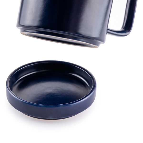 12 ounce ceramic mug with screw-on saucer/lid, handle and stackable design.... from ASI 57800 Gordon Sinclair / Gordon Sinclair®