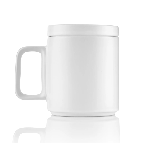 12 ounce ceramic mug with screw-on saucer/lid, handle and stackable design.... from ASI 57800 Gordon Sinclair / Gordon Sinclair®