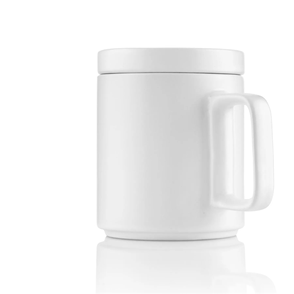 12 ounce ceramic mug with screw-on saucer/lid, handle and stackable design.... from ASI 57800 Gordon Sinclair / Gordon Sinclair®