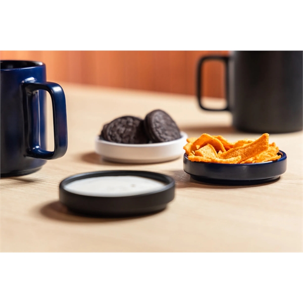 12 ounce ceramic mug with screw-on saucer/lid, handle and stackable design.... from ASI 57800 Gordon Sinclair / Gordon Sinclair®