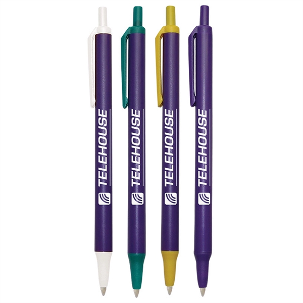 Two-tone ballpoint pen with click action mechanism.... from ASI 90859 Tempo Industries Inc