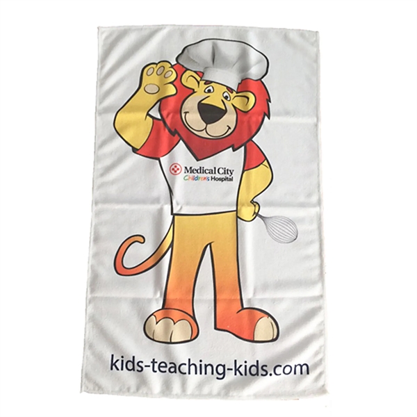 250 GSM microfiber rally towel with full-color sublimation on one side.... from ASI 61966 HPG / BCG Creations HPG Gold