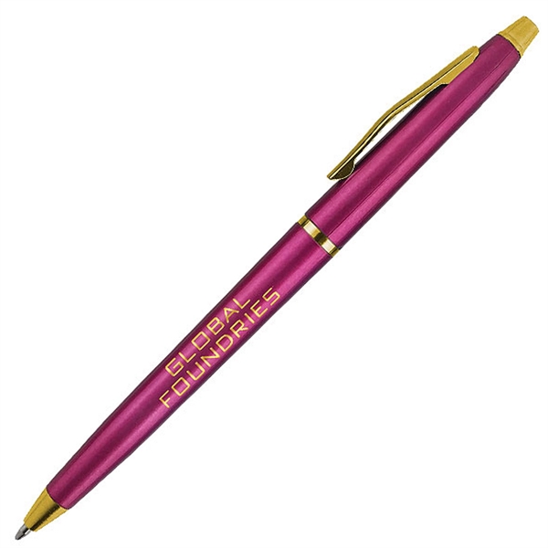 Twist-action ballpoint pen with metallic gold accents.... from ASI 90859 Tempo Industries Inc