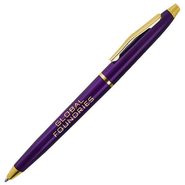 Twist-action ballpoint pen with metallic gold accents.... from ASI 90859 Tempo Industries Inc