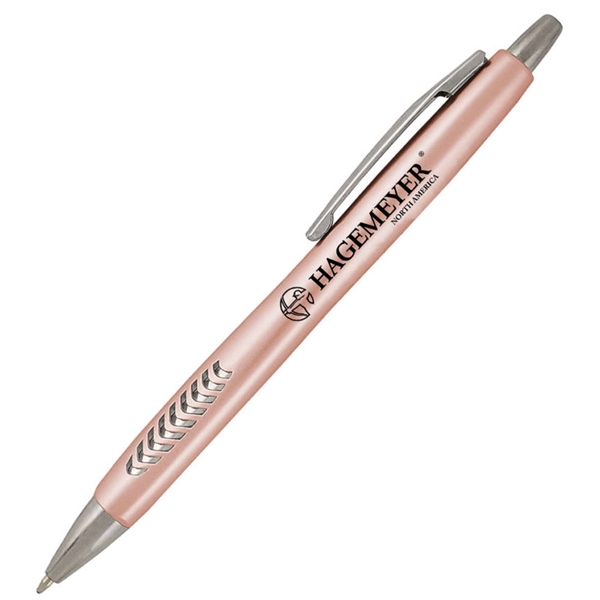 Ballpoint pen with a metallic colored barrel and comfortable grip area.... from ASI 90859 Tempo Industries Inc