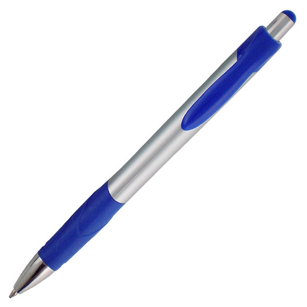 Ballpoint pen featuring a uniquely-shaped rubber comfort grip with matching solid... from ASI 90859 Tempo Industries Inc