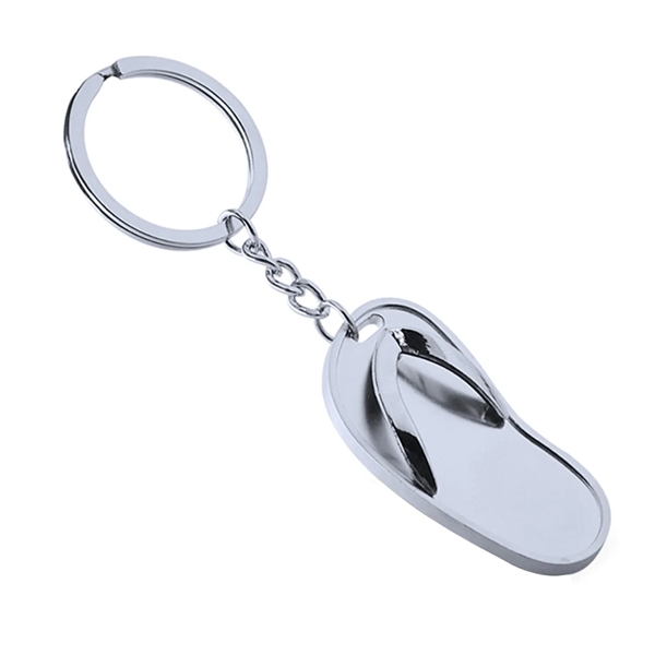 Slipper shaped metal keychain plus laser engraving on 1 location... from ASI 37218 Athena Promo (tm)