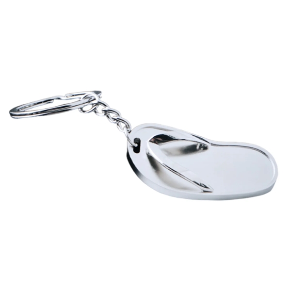 Slipper shaped metal keychain plus laser engraving on 1 location... from ASI 37218 Athena Promo (tm)