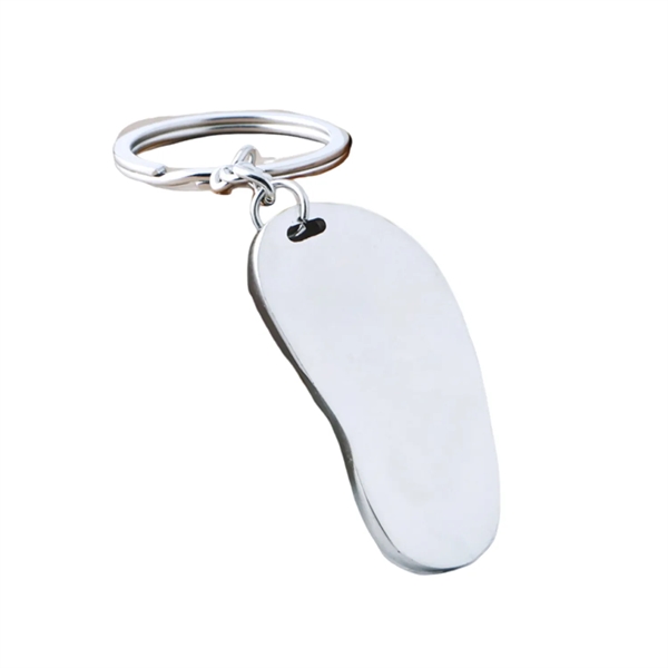 Slipper shaped metal keychain plus laser engraving on 1 location... from ASI 37218 Athena Promo (tm)