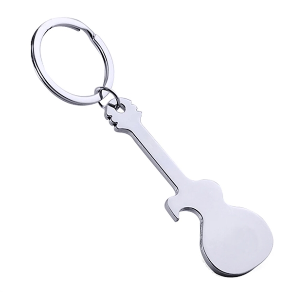 Guitar shaped metal keychain plus laser engraving on 1 location... from ASI 37218 Athena Promo (tm)
