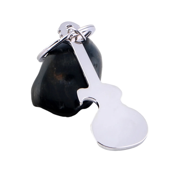 Guitar shaped metal keychain plus laser engraving on 1 location... from ASI 37218 Athena Promo (tm)