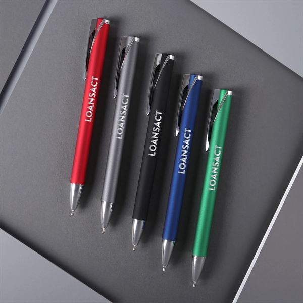 An ultramodern executive metal pen with a vibrant soft touch finish,... from ASI 61966 HPG / Hub Pen