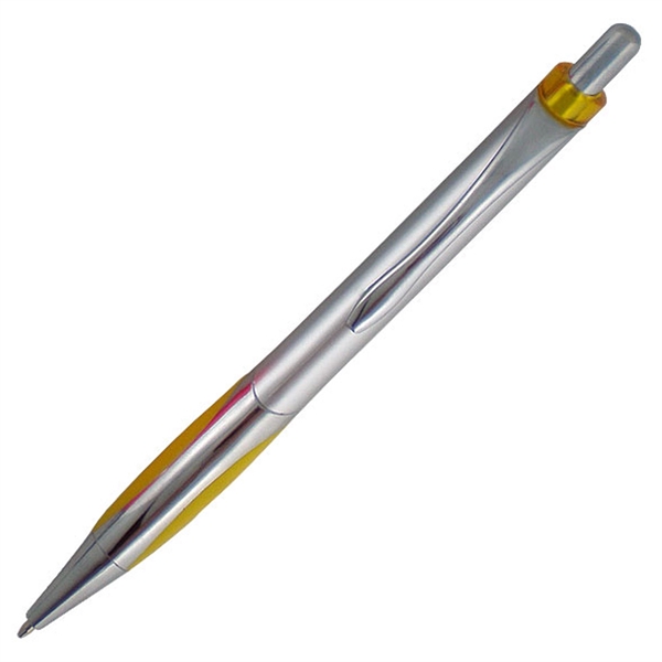 Ballpoint pen featuring a uniquely-shaped rubber comfort grip with matching solid... from ASI 90859 Tempo Industries Inc