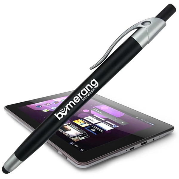 Colorful click-action ballpoint pen featuring a stylus for touchscreen devices.... from ASI 90859 Tempo Industries Inc