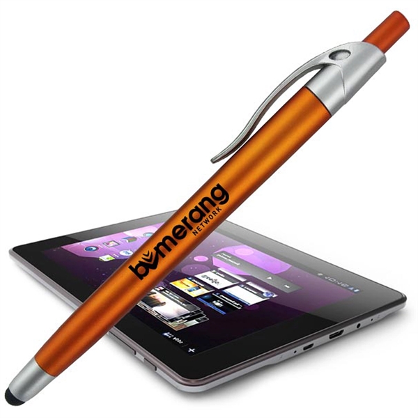 Colorful click-action ballpoint pen featuring a stylus for touchscreen devices.... from ASI 90859 Tempo Industries Inc