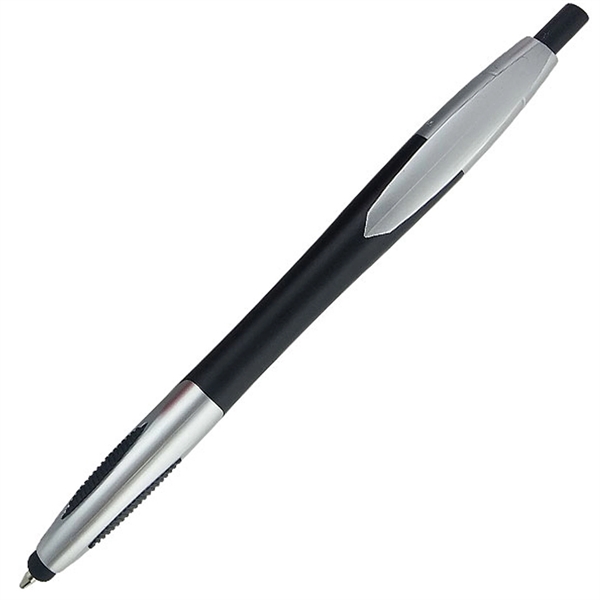 Custom click-action ballpoint pen is designed with a handy stylus tip... from ASI 90859 Tempo Industries Inc