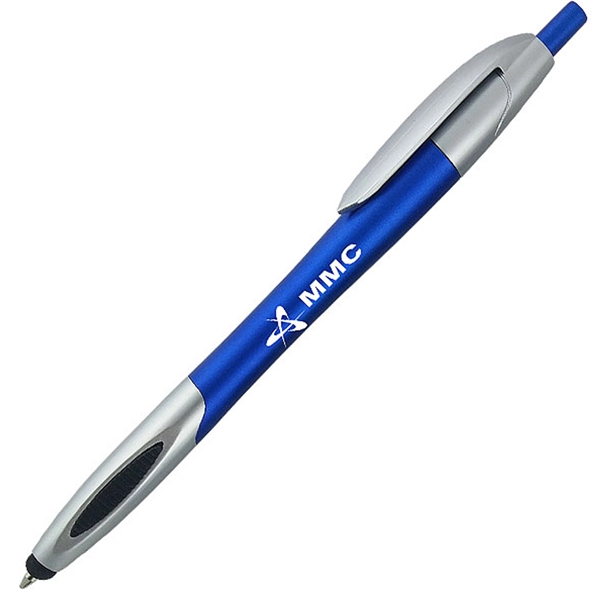 Custom click-action ballpoint pen is designed with a handy stylus tip... from ASI 90859 Tempo Industries Inc
