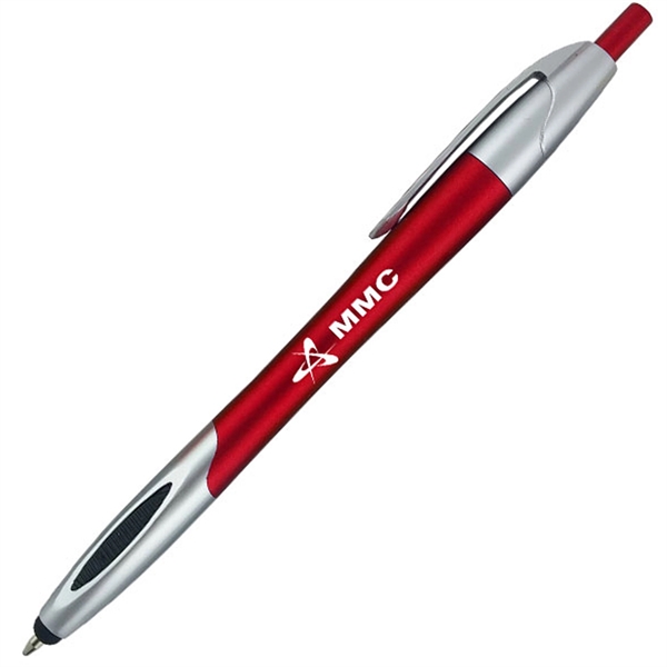 Custom click-action ballpoint pen is designed with a handy stylus tip... from ASI 90859 Tempo Industries Inc