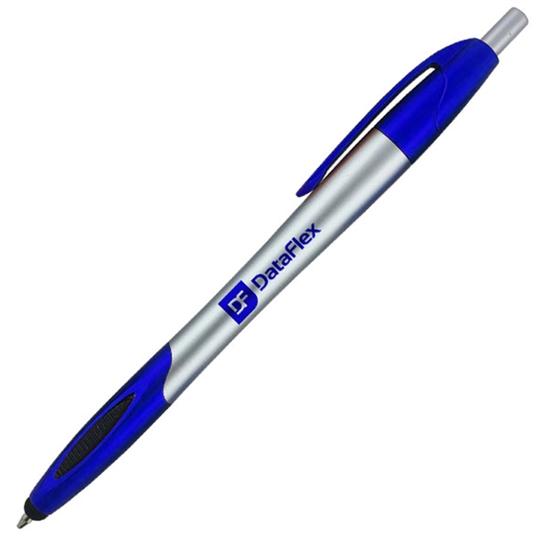 Silver click-action ballpoint pen is designed with a handy stylus tip... from ASI 90859 Tempo Industries Inc