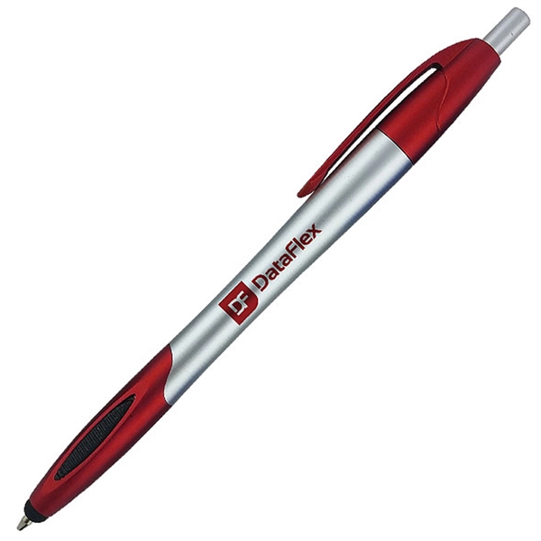 Silver click-action ballpoint pen is designed with a handy stylus tip... from ASI 90859 Tempo Industries Inc