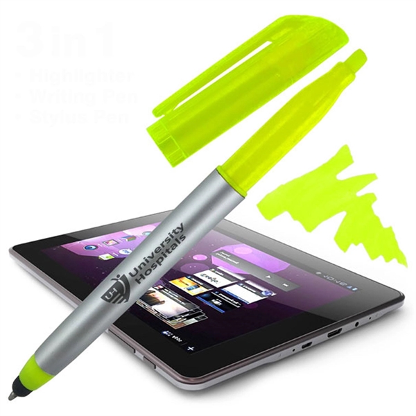 Twist-action pen with highlighter and stylus for taking notes and navigating... from ASI 90859 Tempo Industries Inc