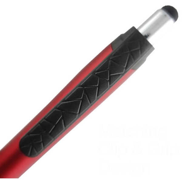 Stylus click-action pen with unique mosaic patterned black rubber grip.... from ASI 90859 Tempo Industries Inc