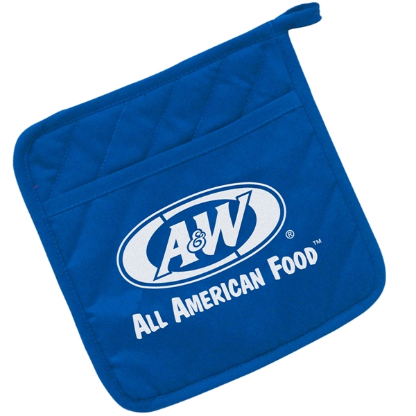 8" x 8" 100% cotton canvas pot holder with silver heat-resistant... from ASI 61966 HPG / Beacon Promotions