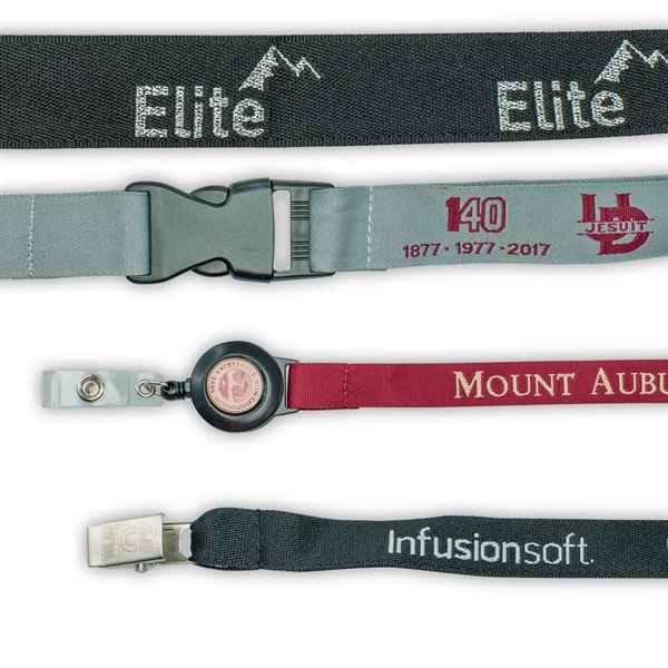 36" polyester lanyards in assorted widths with woven imprint and choice... from ASI 52263 EMT / EMT EMT EASY