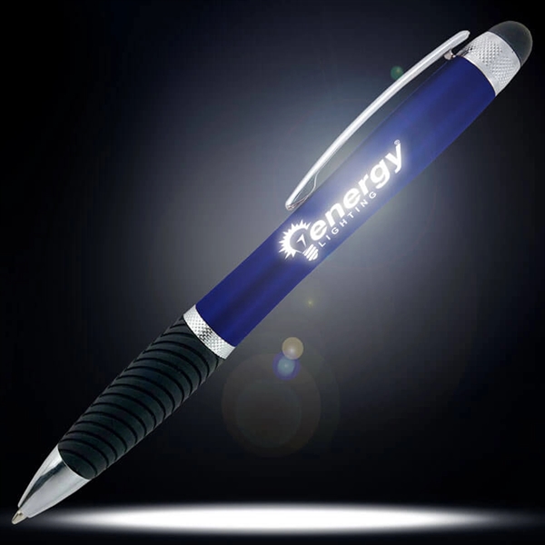 Luma light up pen with a contoured, ridged grip and a... from ASI 90859 Tempo Industries Inc
