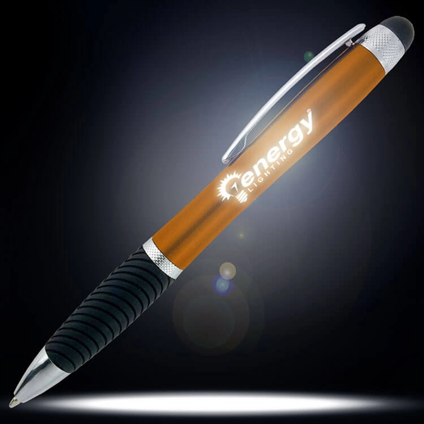 Luma light up pen with a contoured, ridged grip and a... from ASI 90859 Tempo Industries Inc