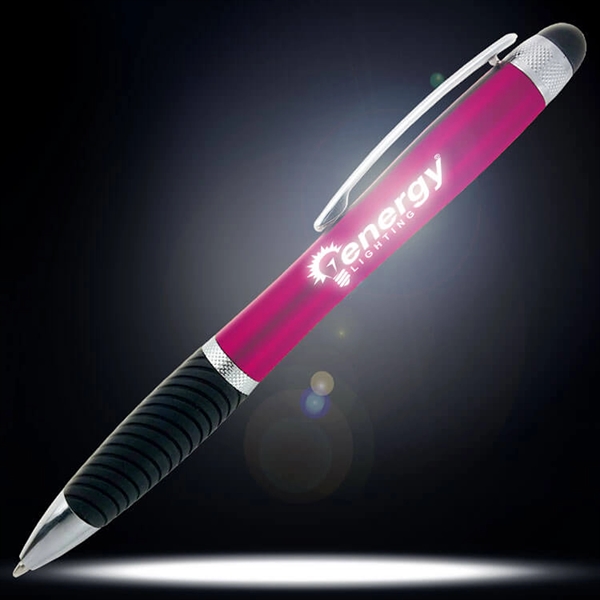 Luma light up pen with a contoured, ridged grip and a... from ASI 90859 Tempo Industries Inc