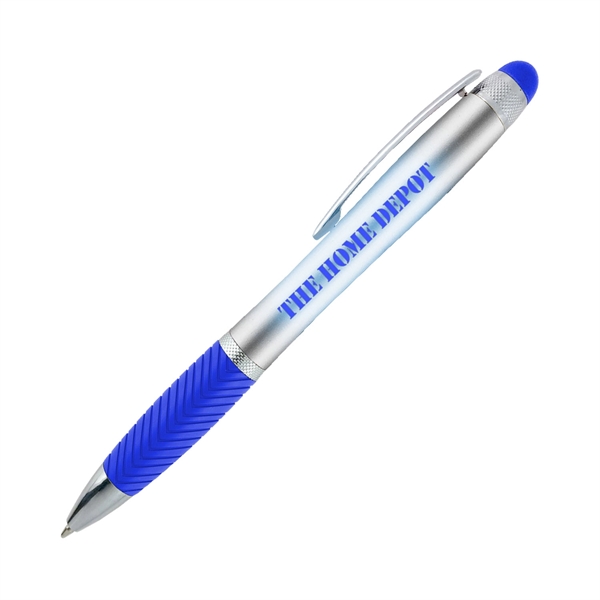 Orbit light-up pen with a metallic barrel, a contoured, ridged grip,... from ASI 90859 Tempo Industries Inc