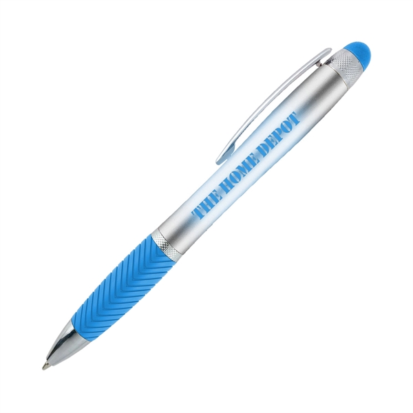 Orbit light-up pen with a metallic barrel, a contoured, ridged grip,... from ASI 90859 Tempo Industries Inc