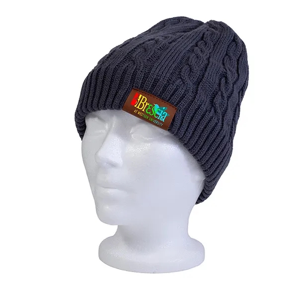 8" x 7 3/4" acrylic cable knit style beanie hat with... from ASI 62660 Innovation Line