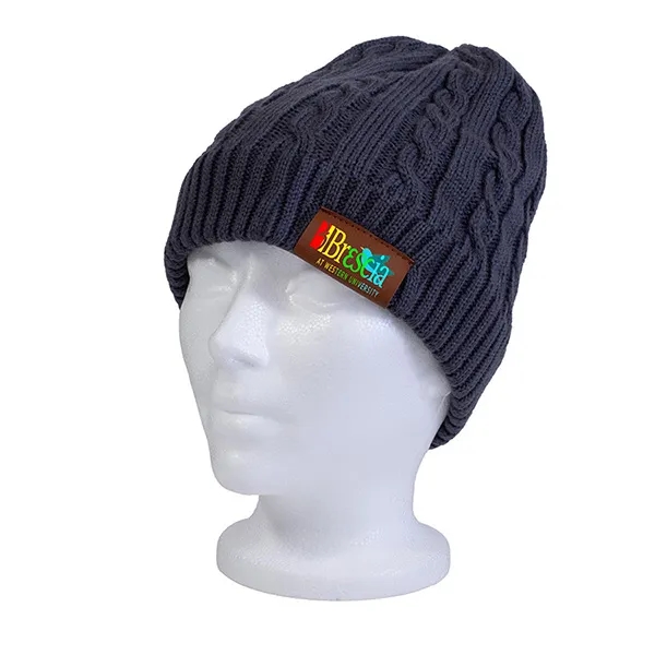 8" x 7 3/4" acrylic cable knit style beanie hat with... from ASI 62660 Innovation Line
