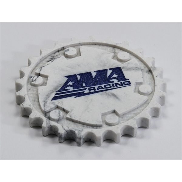 This gear-shaped coaster has a unique shape for a stone coaster.... from ASI 89860 StoneyCreek / StoneyCreek®