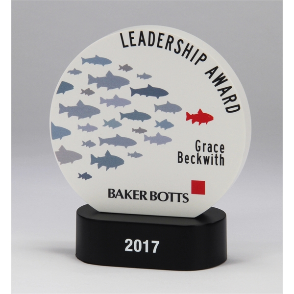 Modern twist on a round upright award with complimentary rounded rectangle... from ASI 89860 StoneyCreek / StoneyCreek®