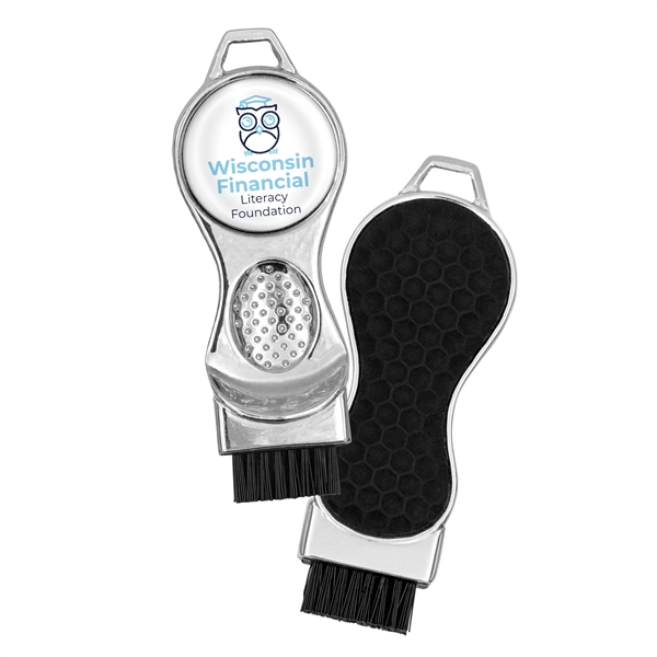 Zinc alloy and PVC gold brush and ball marker in assorted... from ASI 52263 EMT