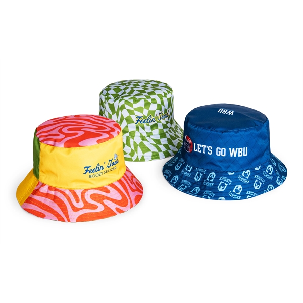 Polyester Bucket Hats are fully reversible, allowing you to create lasting... from ASI 45657 Pop! Promos