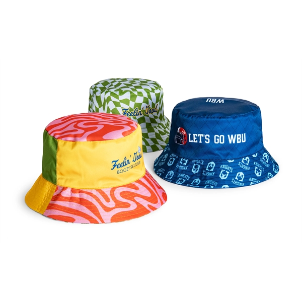 Polyester Bucket Hats are fully reversible, allowing you to create lasting... from ASI 45657 Pop! Promos