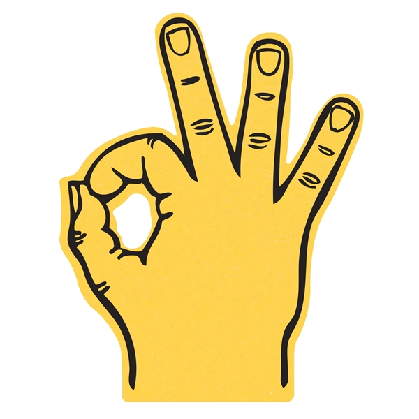 The 15" OK hand is available in different colors.... from ASI 42155 Amerifoam® - The House of Foam / Brooklyn Products International, Inc.