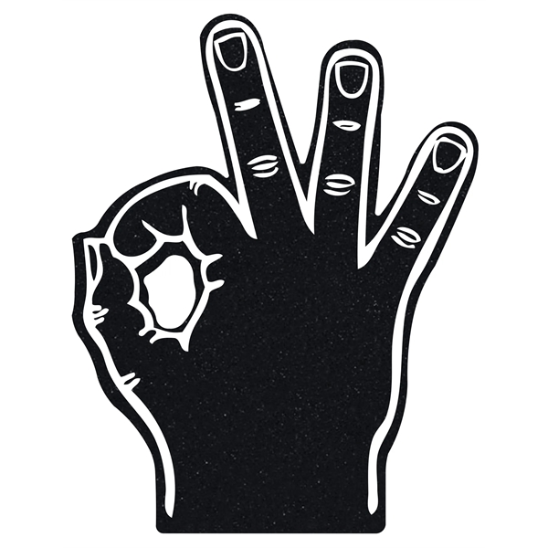 The 15" OK hand is available in different colors.... from ASI 42155 Amerifoam® - The House of Foam / Brooklyn Products International, Inc.