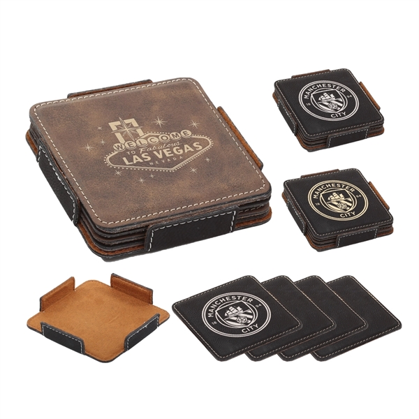 Leatherette Coasters.... from ASI 46755 Cosmo Promos