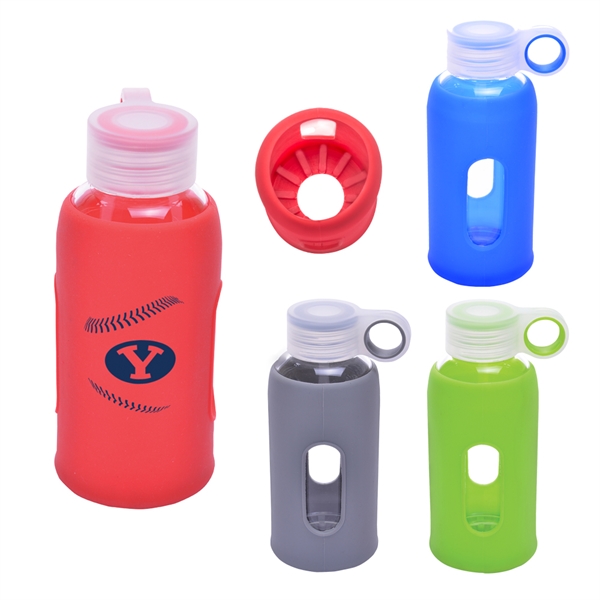 12 oz. glass bottle with silicone sleeve.... from ASI 46755 Cosmo Promos