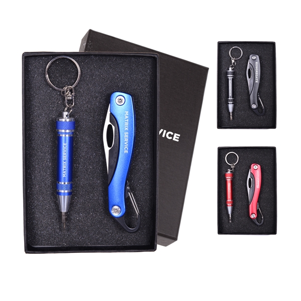 Screwdriver Keychain and Carabiner Pocket Knife Set... from ASI 46755 Cosmo Promos